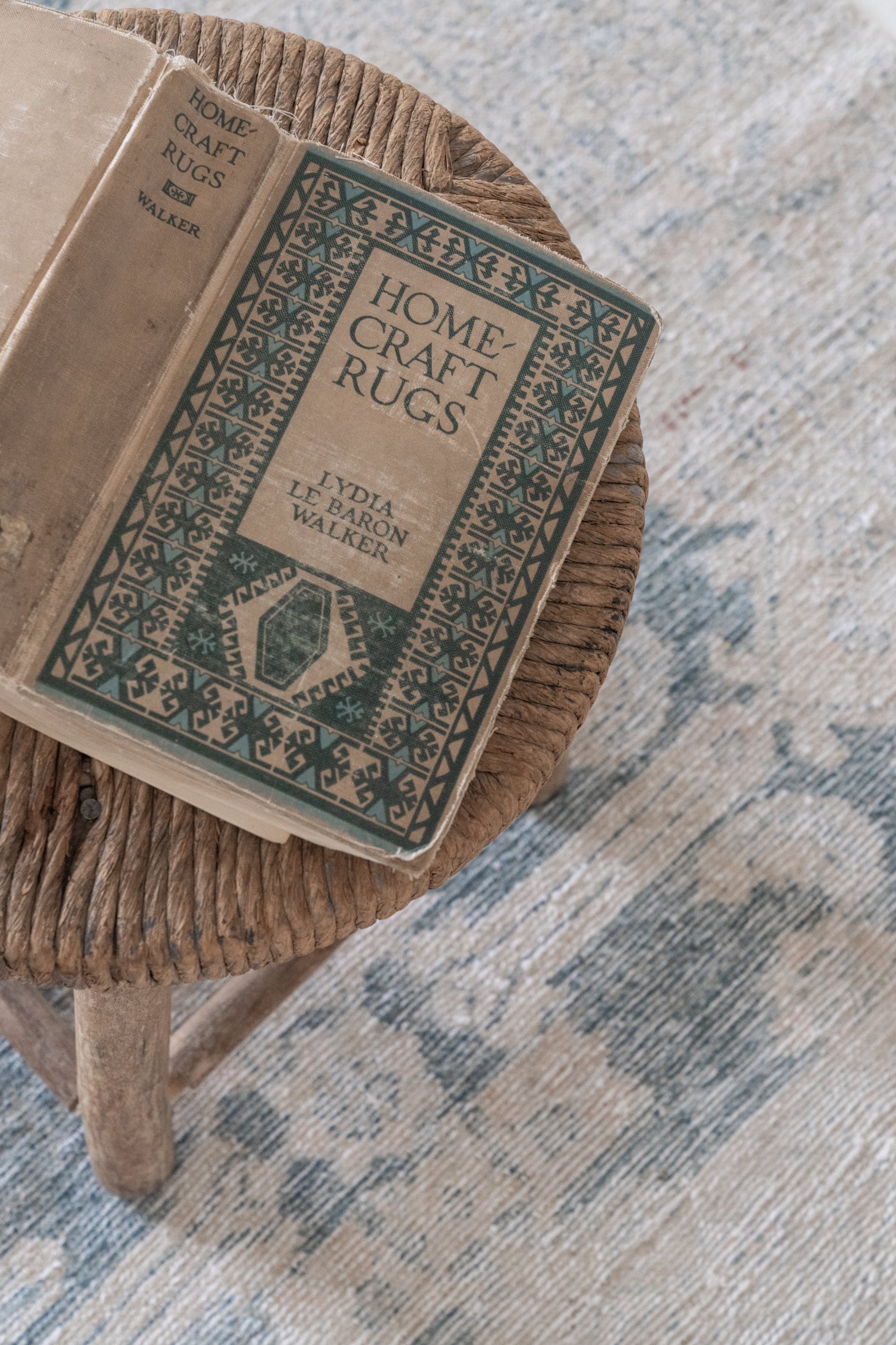 District-Loom-Vintage-Malayer-Scatter-Rug-Stillwater-Styled-Book-Stool