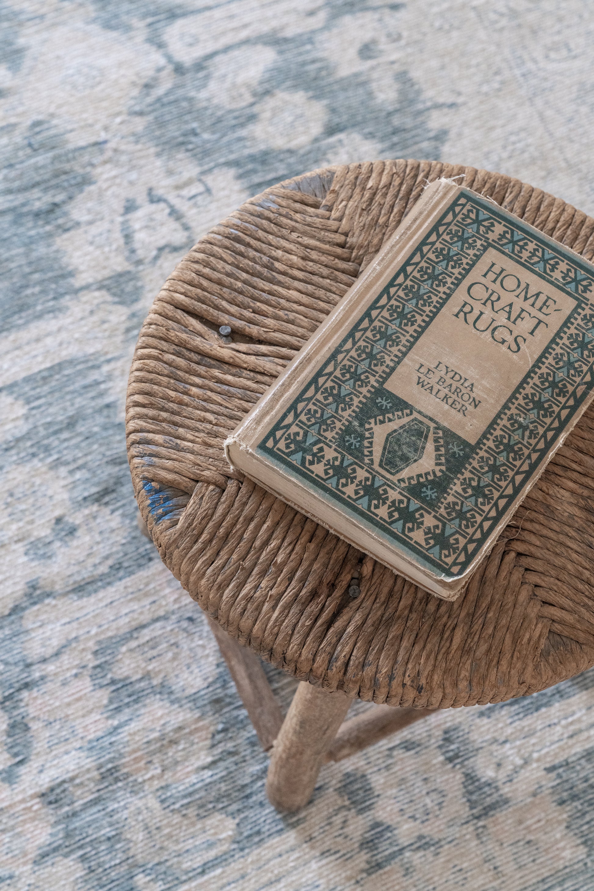 District-Loom-Vintage-Malayer-Scatter-Rug-Stillwater-Styled-Stool