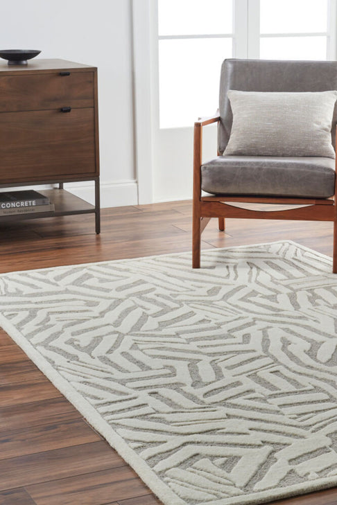 District Loom Modern hand tufted rug Dune Ivory