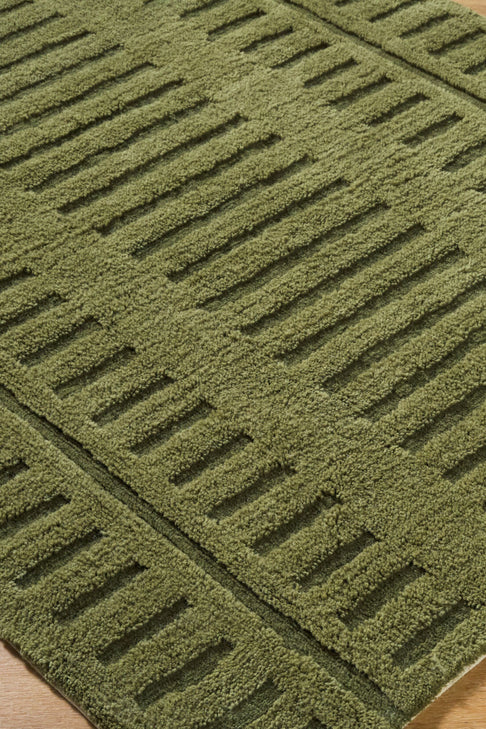 District Loom Modern hand tufted rug Harrow Green