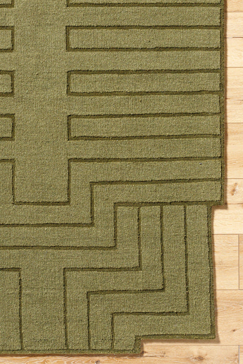 District Loom Modern hand tufted rug Mystique Green