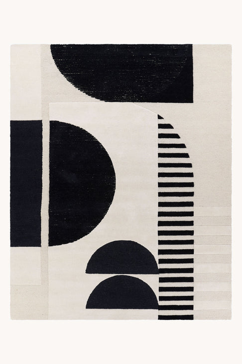 District Loom Modern hand tufted rug Brookland Charcoal & Cream