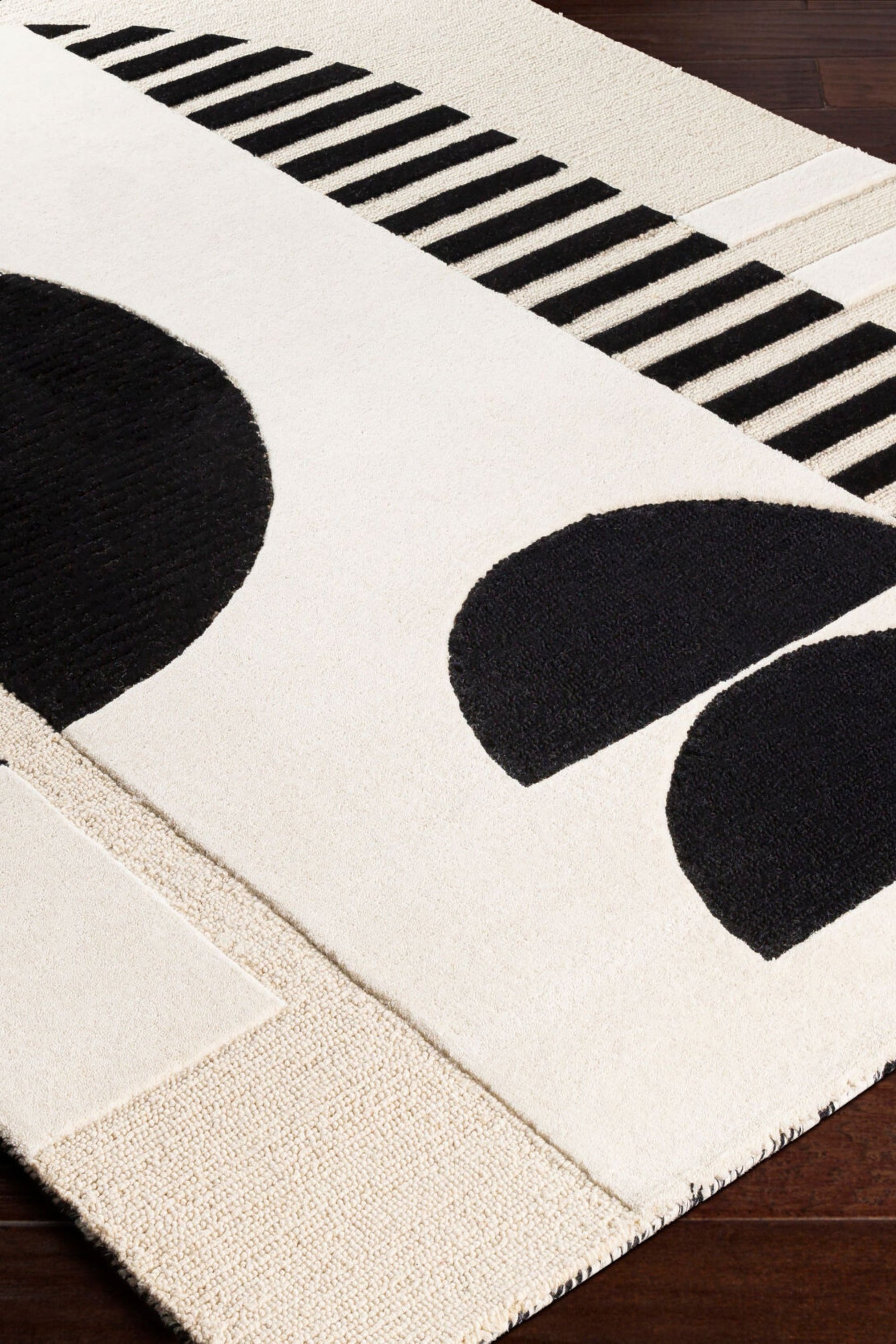 District Loom Modern hand tufted rug Brookland Charcoal & Cream