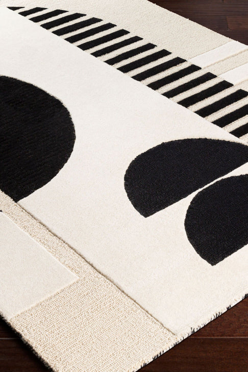 District Loom Modern hand tufted rug Brookland Charcoal & Cream