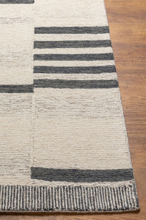 District Loom Modern hand tufted rug Granada Charcoal and Cream