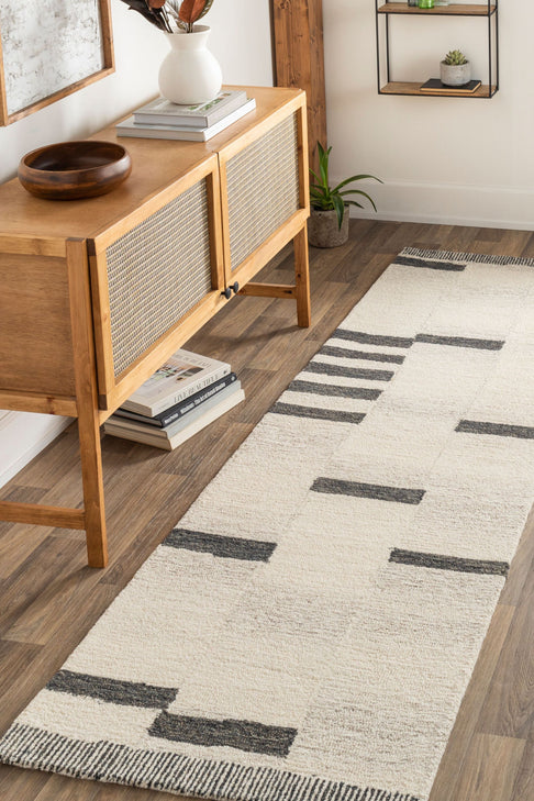 District Loom Modern hand tufted rug Granada Charcoal and Cream