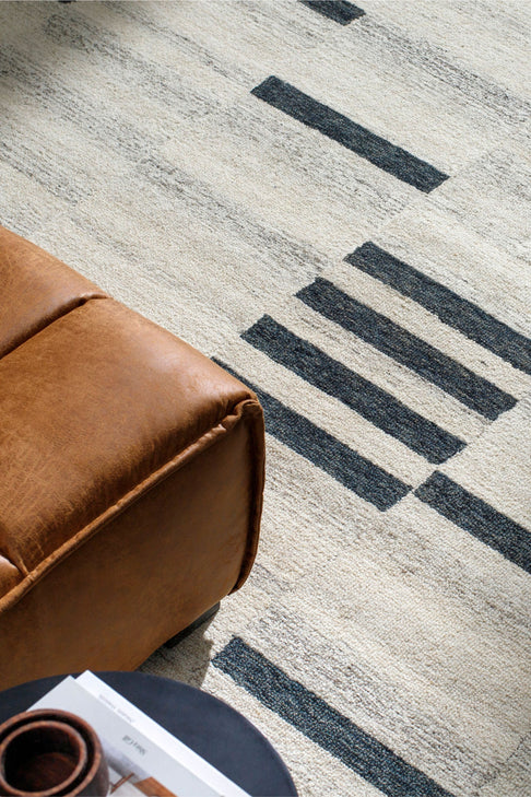 District Loom Modern hand tufted rug Granada Charcoal and Cream