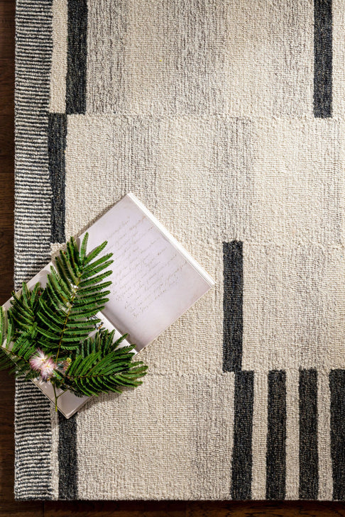 District Loom Modern hand tufted rug Granada Charcoal and Cream