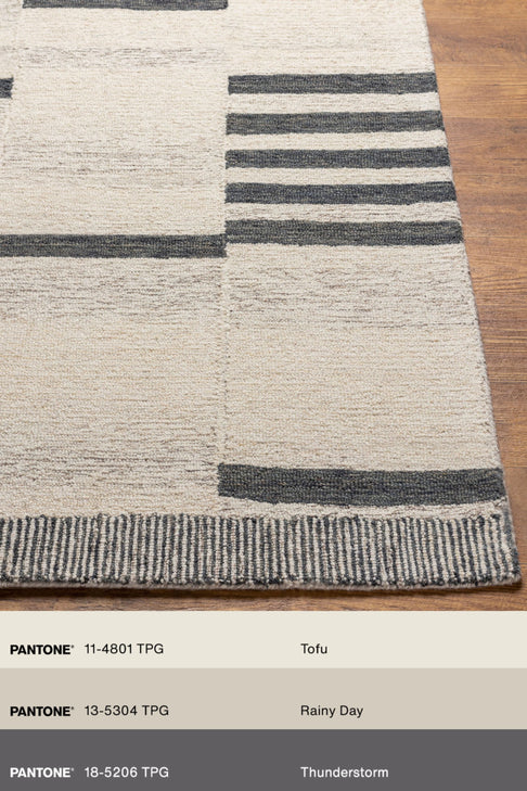 District Loom Modern hand tufted rug Granada Charcoal and Cream