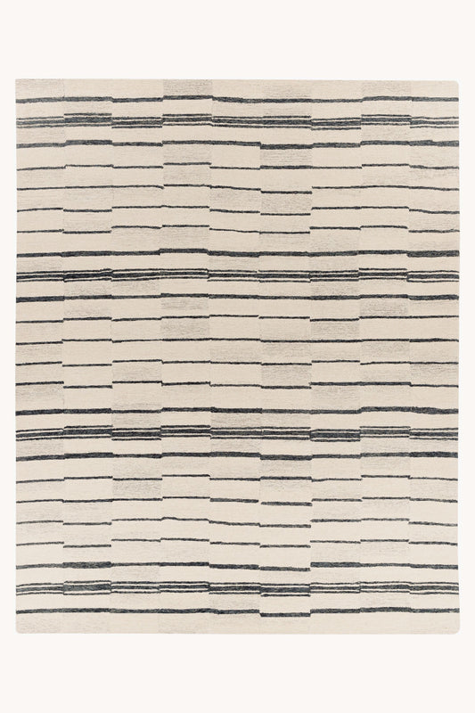 District Loom Modern hand tufted rug Driftline Charcoal and Beige