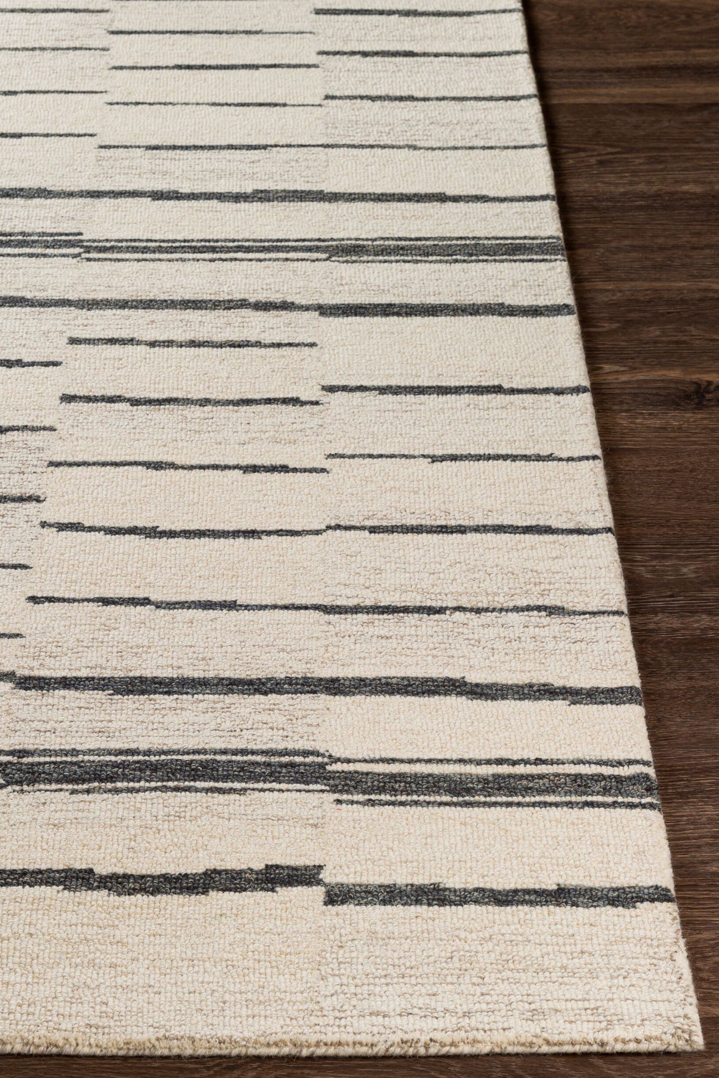 District Loom Modern hand tufted rug Driftline Charcoal and Beige