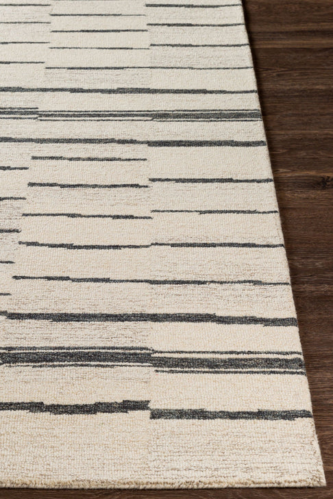 District Loom Modern hand tufted rug Driftline Charcoal and Beige