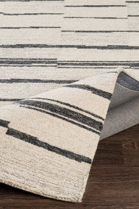 District Loom Modern hand tufted rug Driftline Charcoal and Beige