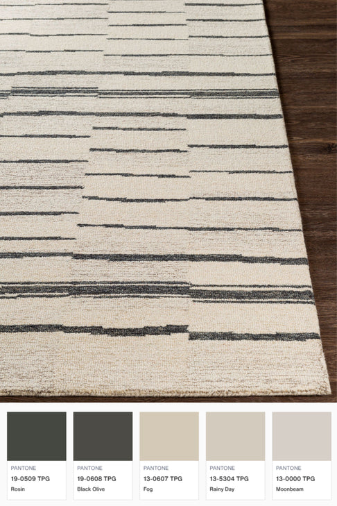 District Loom Modern hand tufted rug Driftline Charcoal and Beige