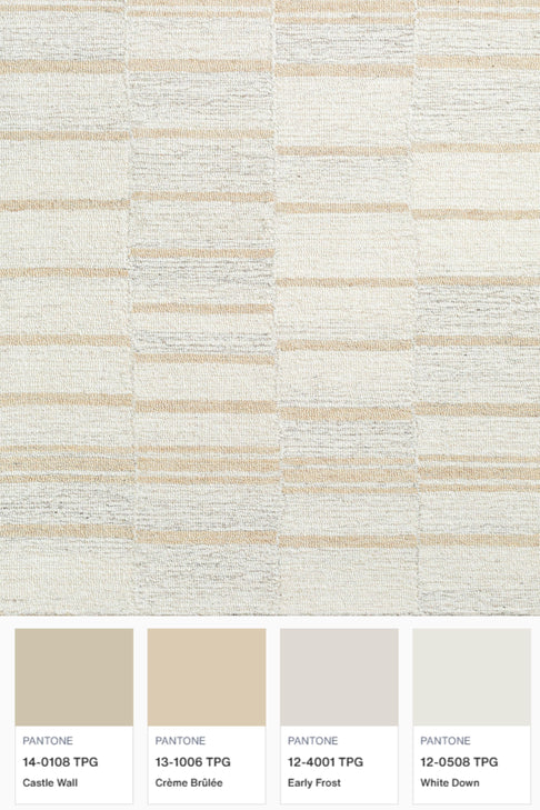 District Loom Modern hand tufted rug Driftline Peach and Beige