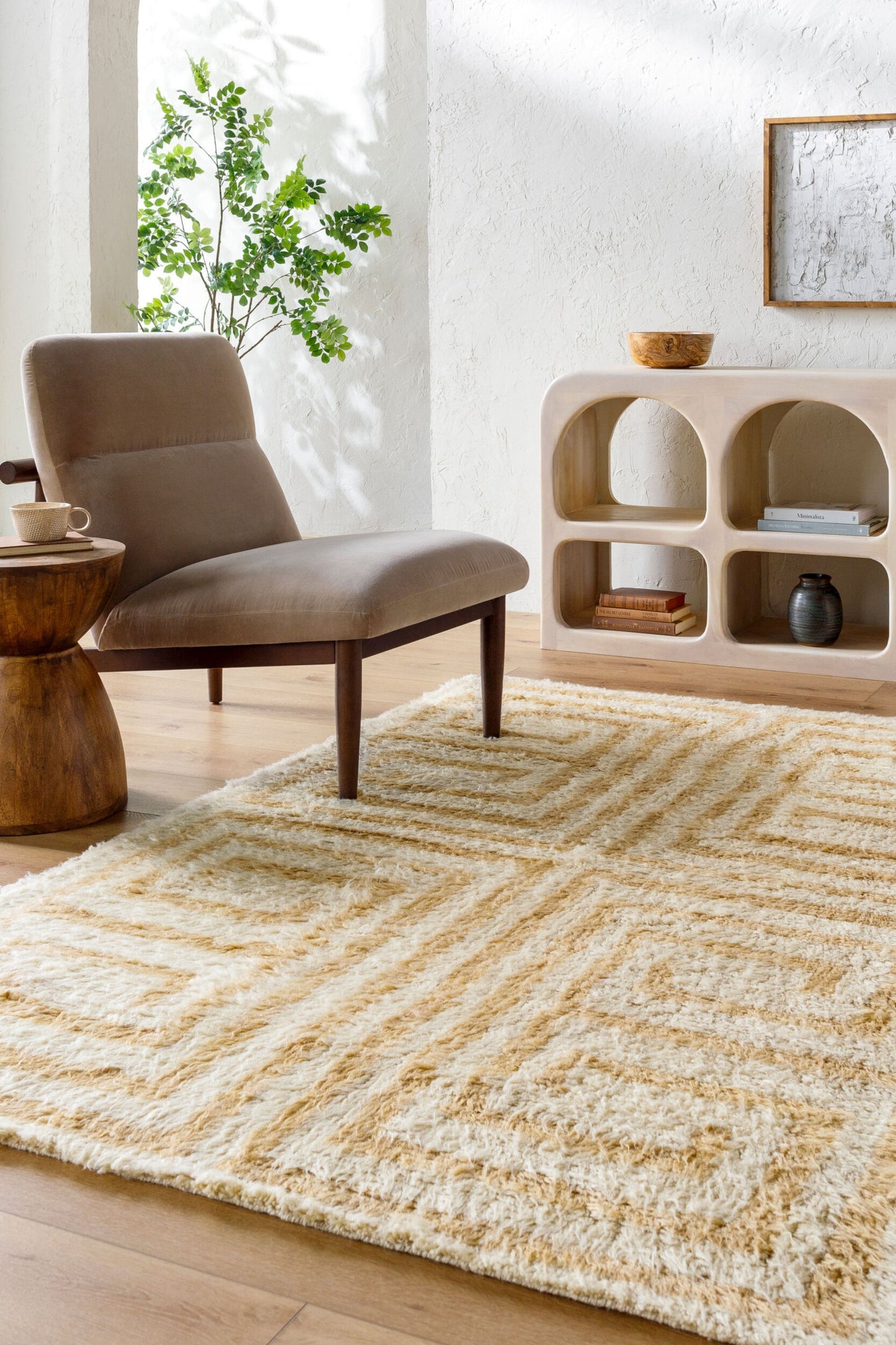 District Loom Modern hand knotted Moroccan Beni Ourain rug 005