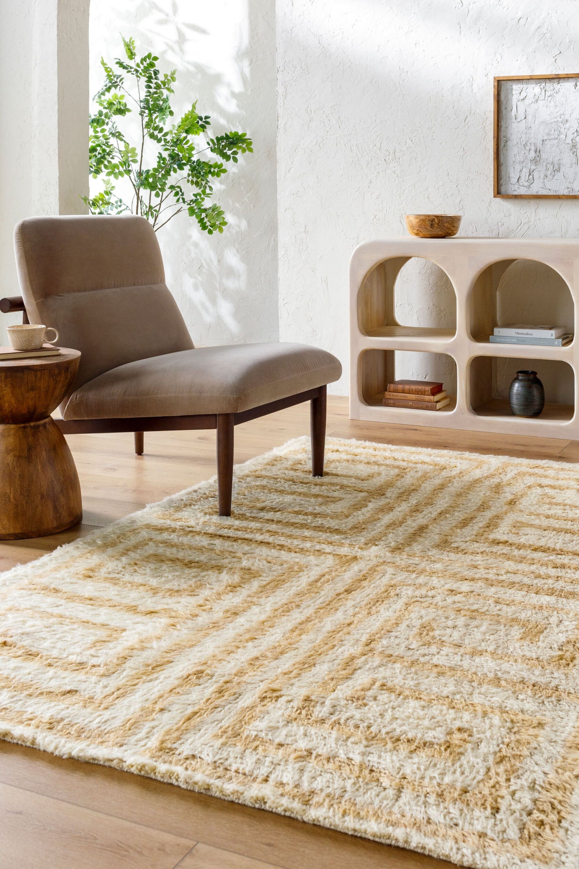 District Loom Modern hand knotted Moroccan Beni Ourain rug 005