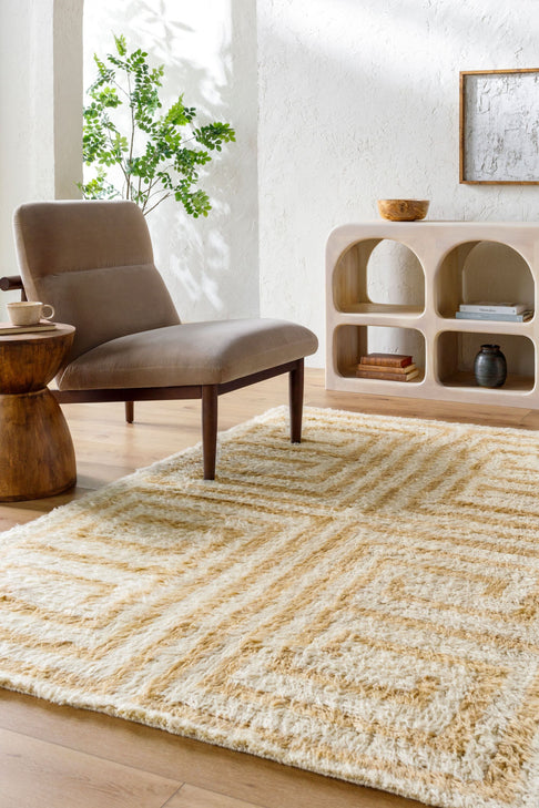 District Loom Modern hand knotted Moroccan Beni Ourain rug 005