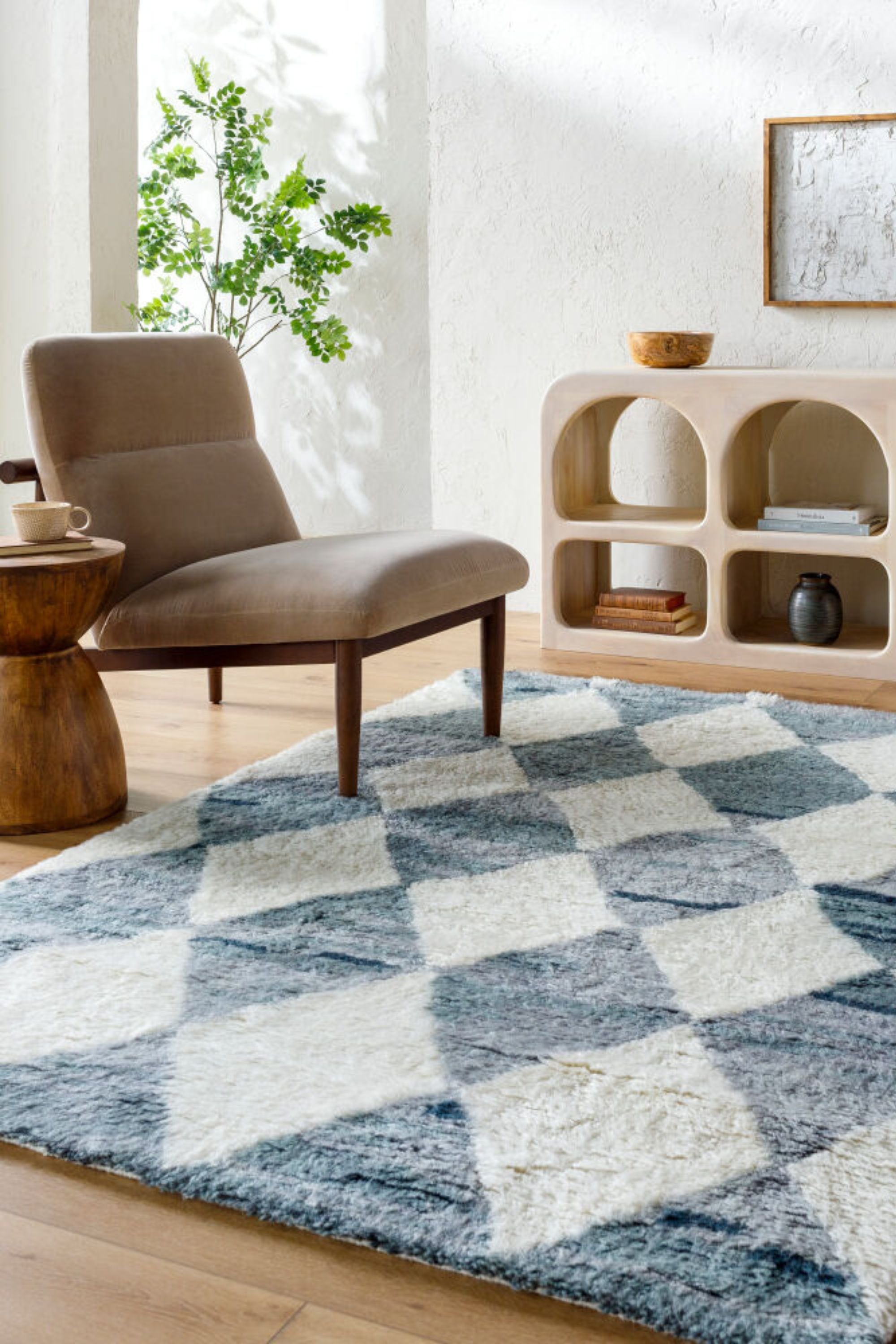 District Loom Modern hand knotted Moroccan Beni Ourain rug 012