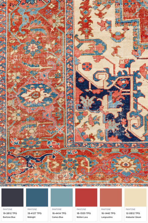 District Loom Antique Persian Heriz Serapi area rug Rowen