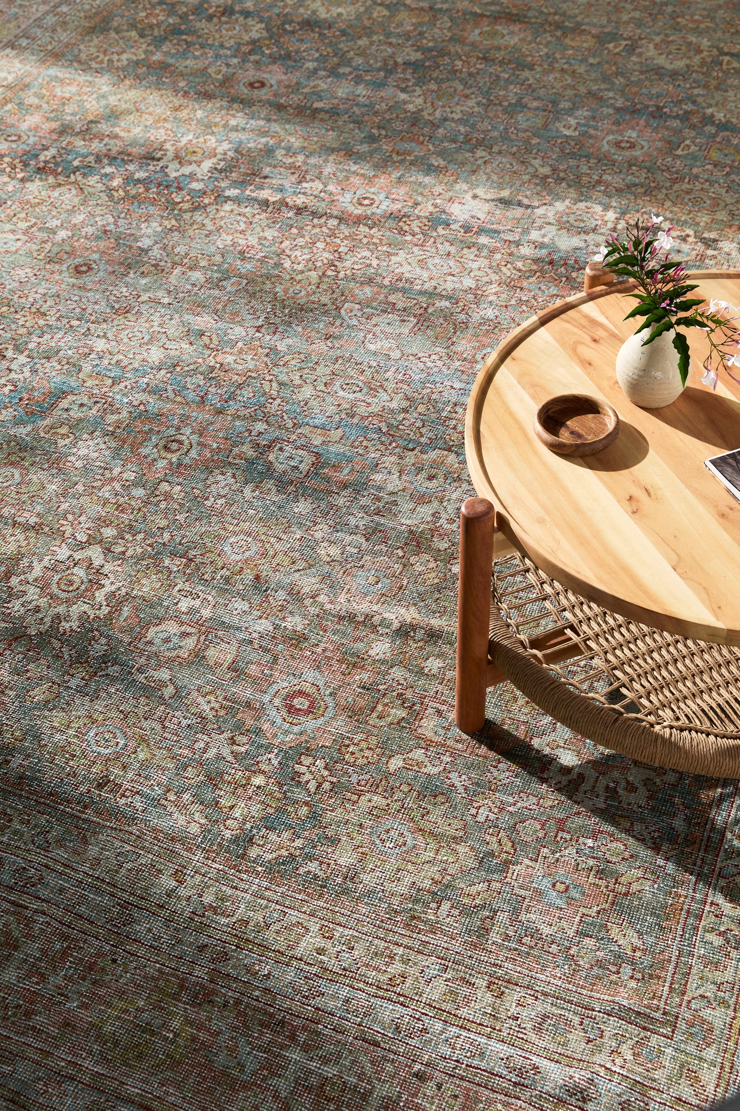 District loom Vintage Area Rug Reed