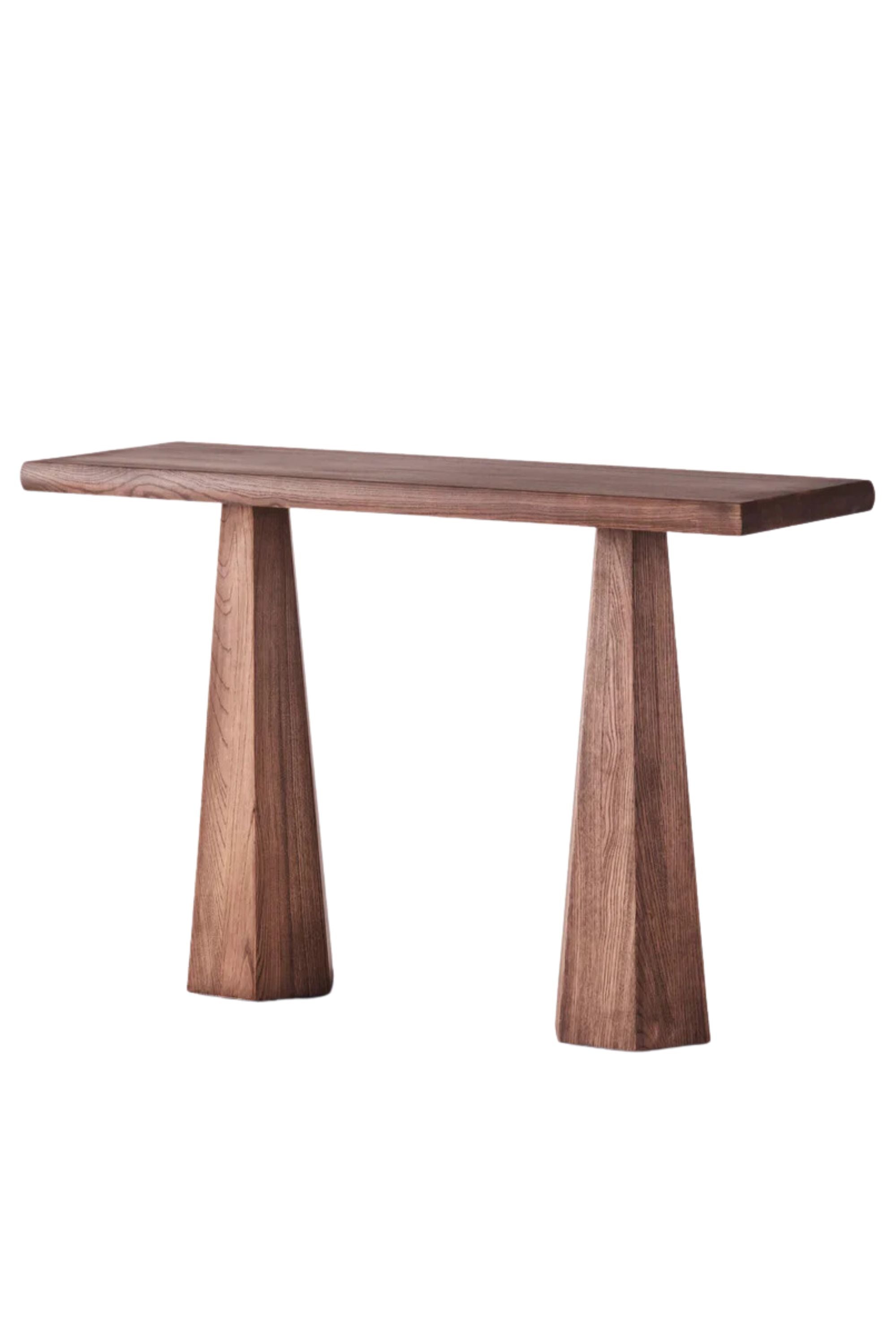 District Loom X Dusty Deco Hexagon Console Table Stained Ash