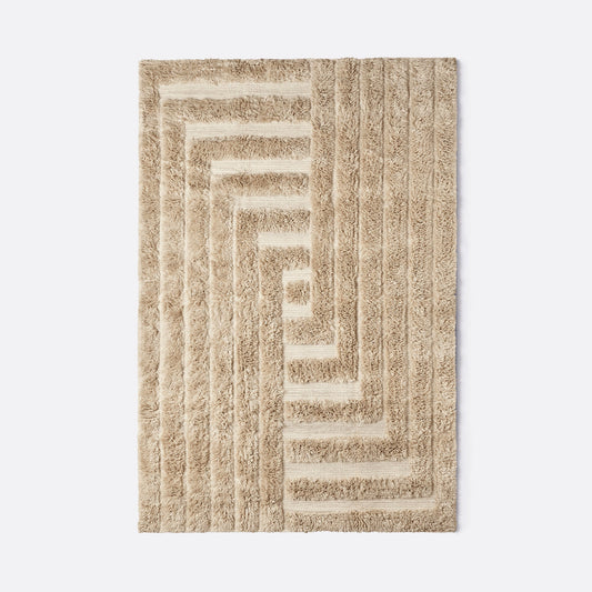 Shaggy Labyrinth Beige Rug