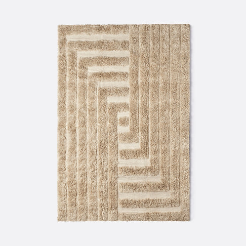 Shaggy Labyrinth Beige Rug