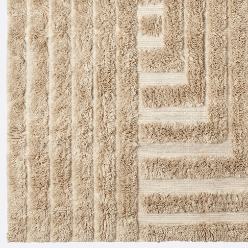 Shaggy Labyrinth Beige Rug