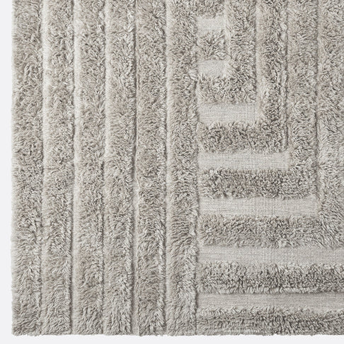 Shaggy Labyrinth Grey Rug