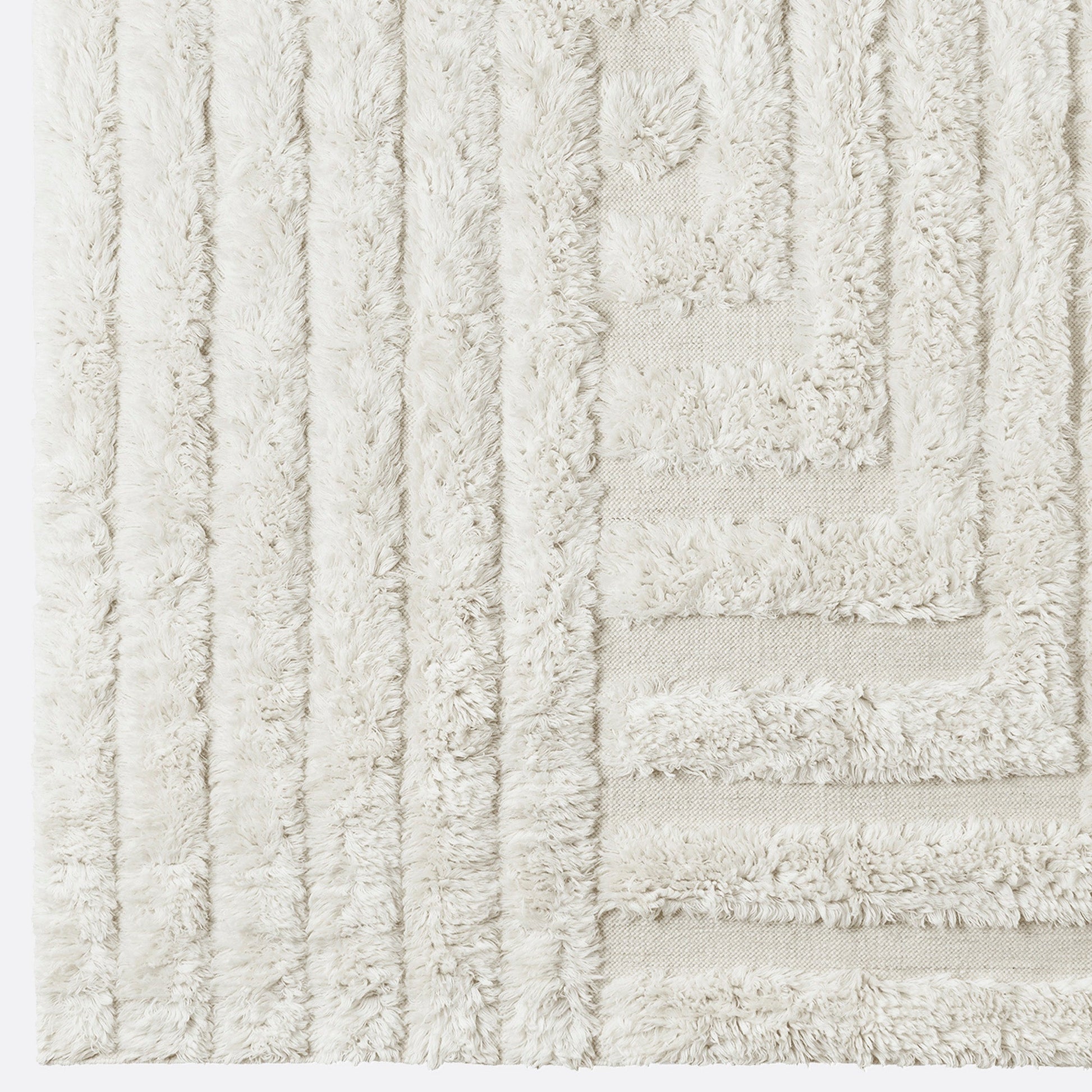 District Loom X Dusty Deco Shaggy Labyrinth White Rug