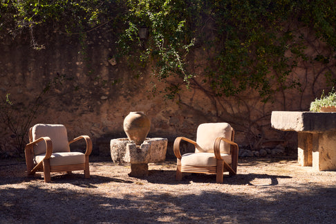 Dusty Deco Bamboo Lounge Chair for District Loom