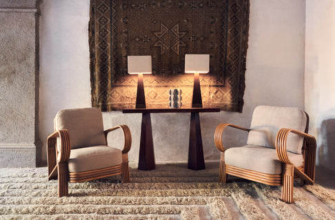 Dusty Deco Bamboo Lounge Chair for District Loom