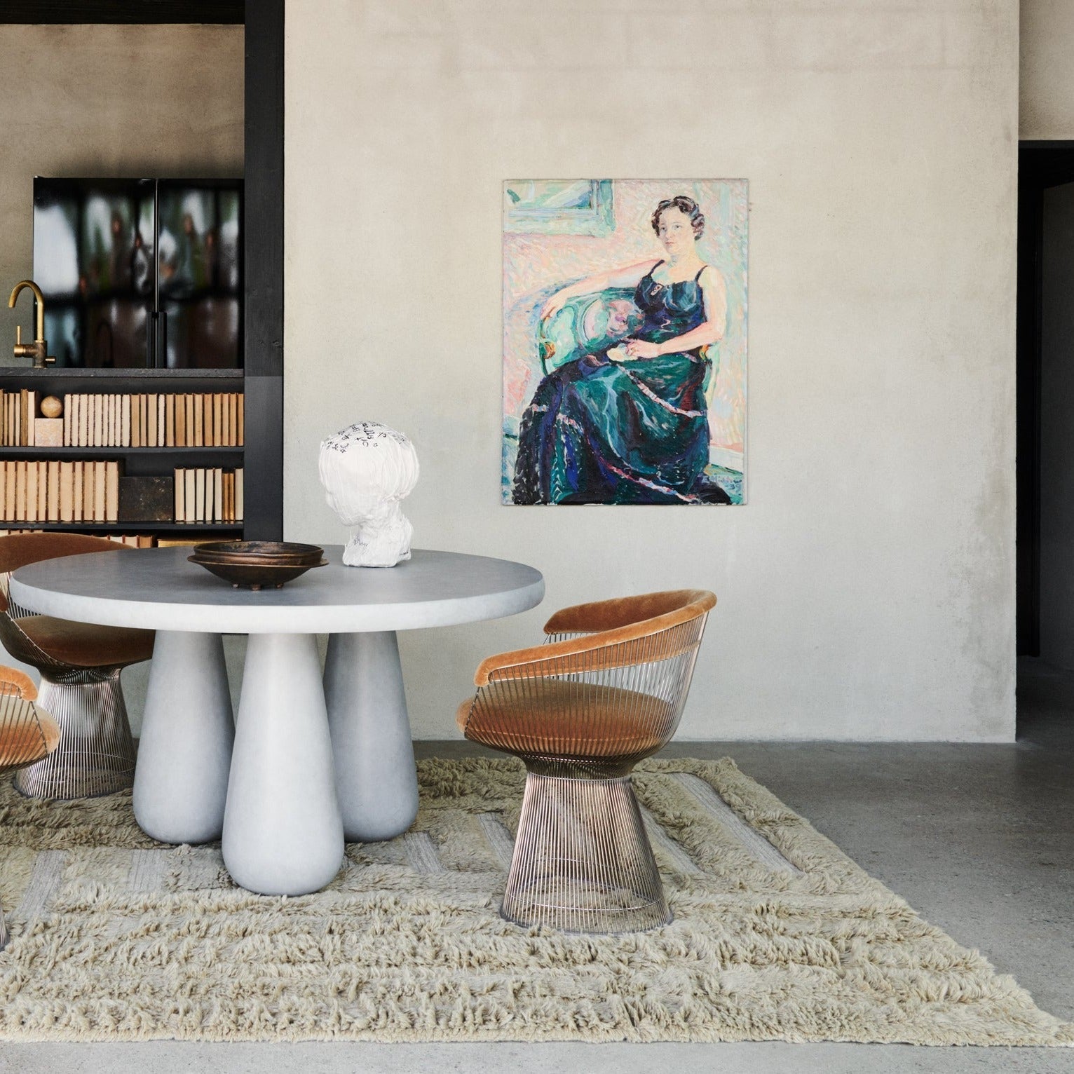 District Loom X Dusty Deco Shaggy Labyrinth Beige Rug