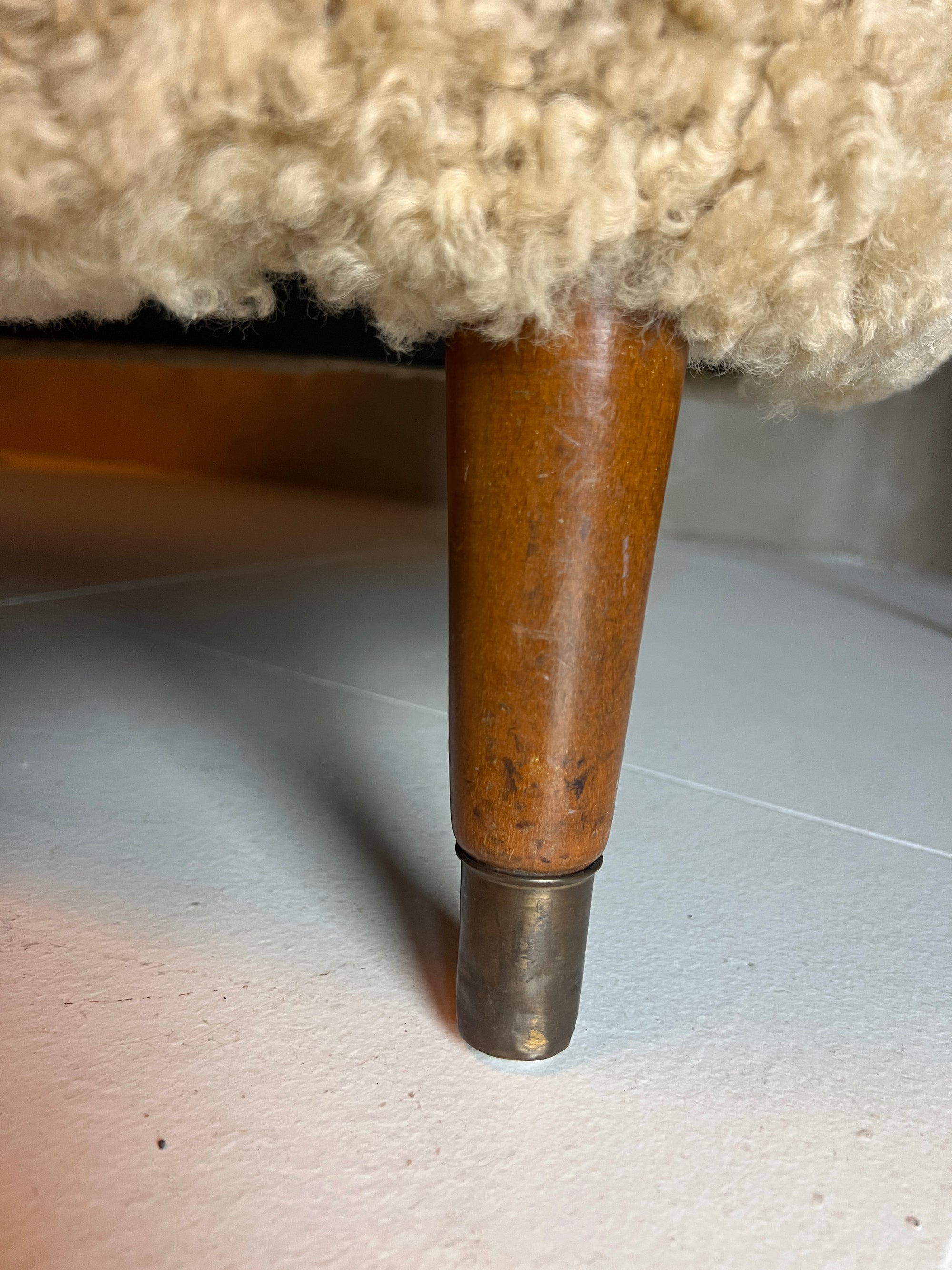 Vintage Danish Curved Loveseat Sofa