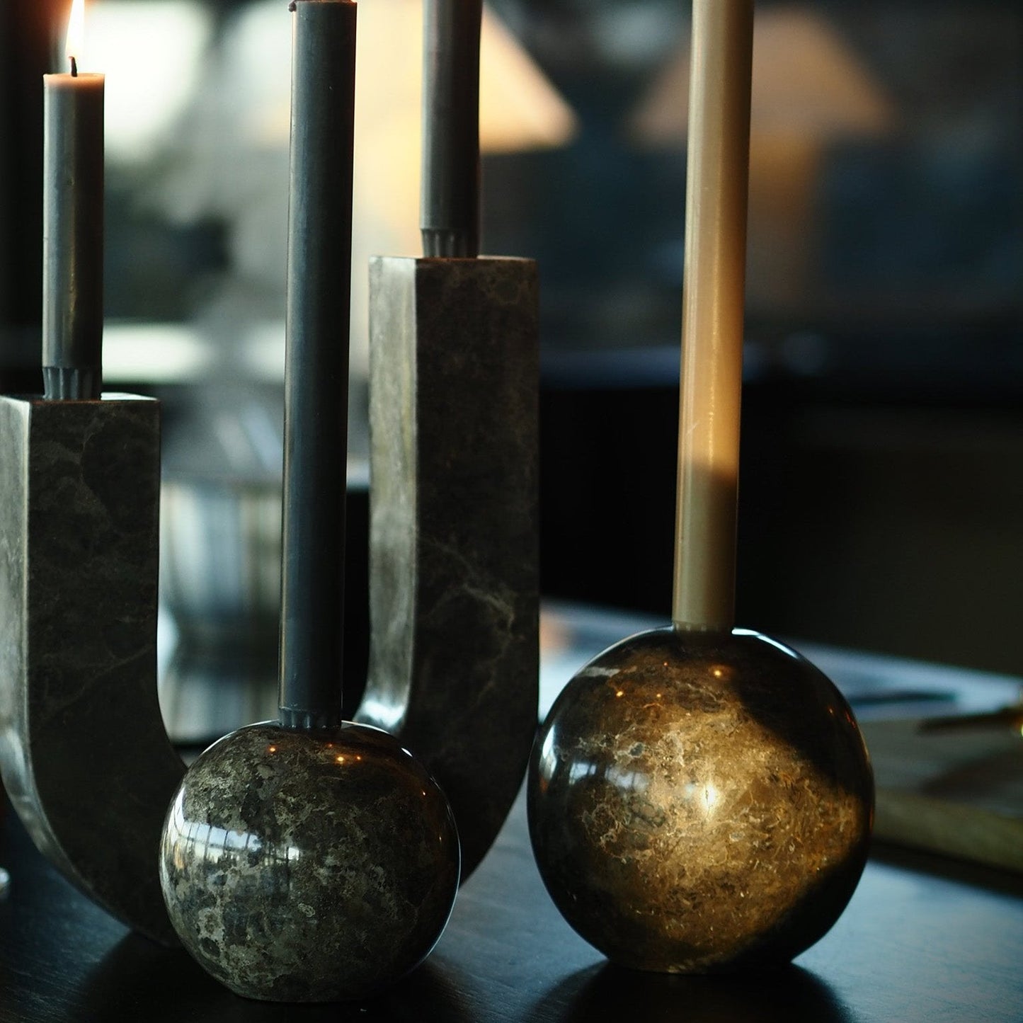 Sphere Candle Holder 12 Grey
