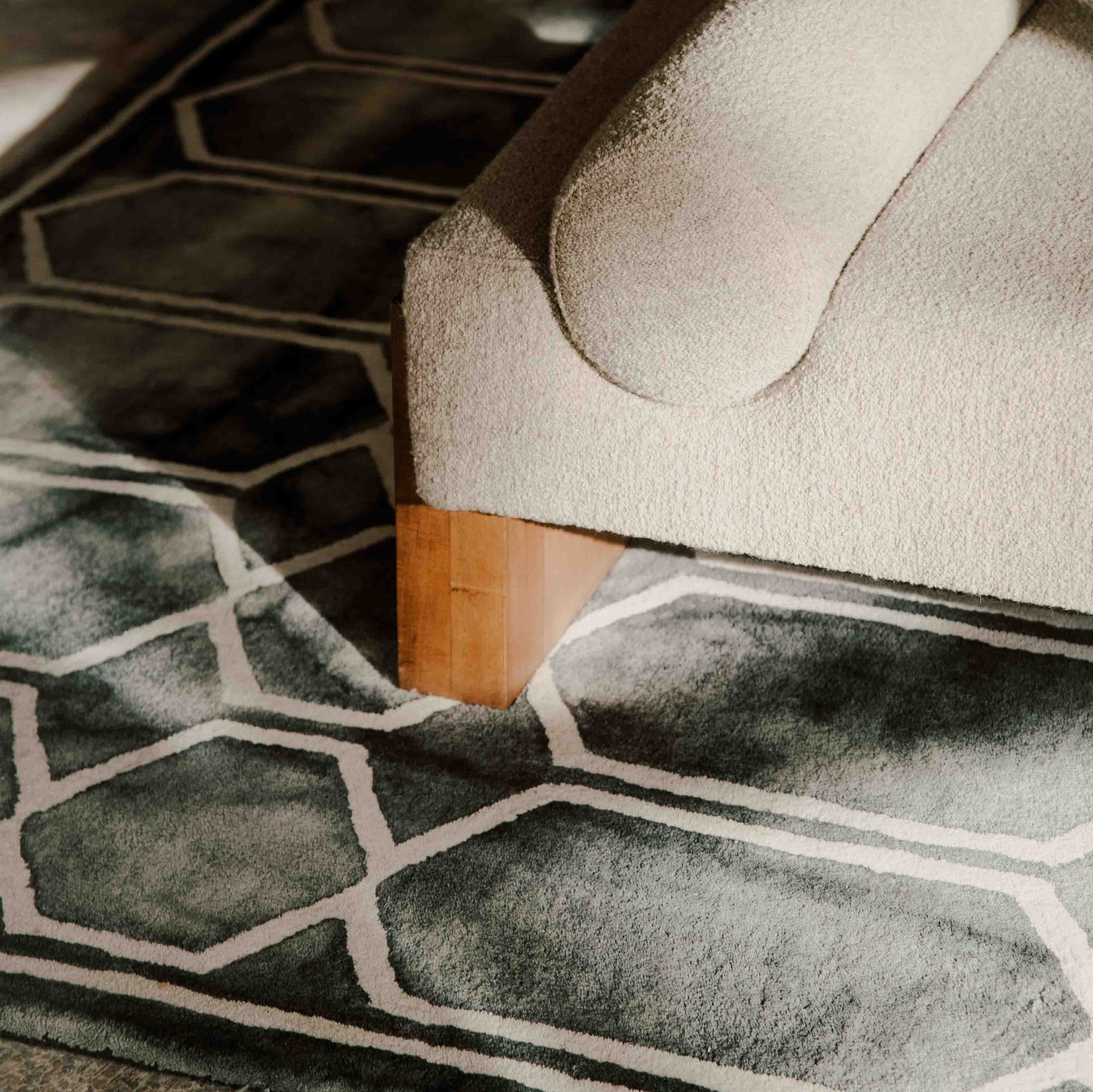 Tie Dye Graphite Ink Rug