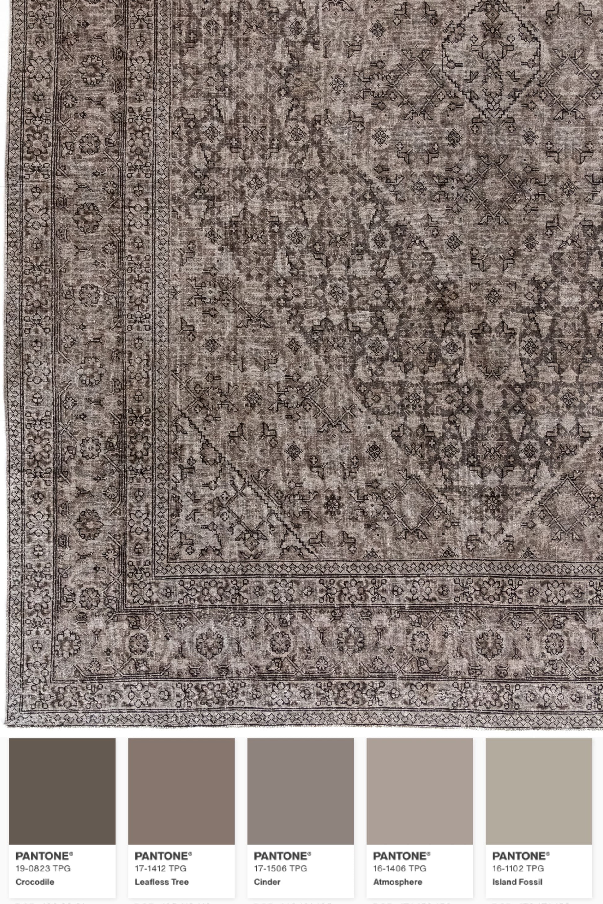 District Loom Vintage Tabriz Area Rug Smokey