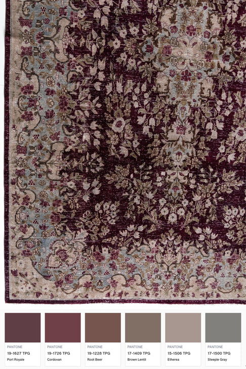District Loom Vintage Kashan Area Rug Rhone