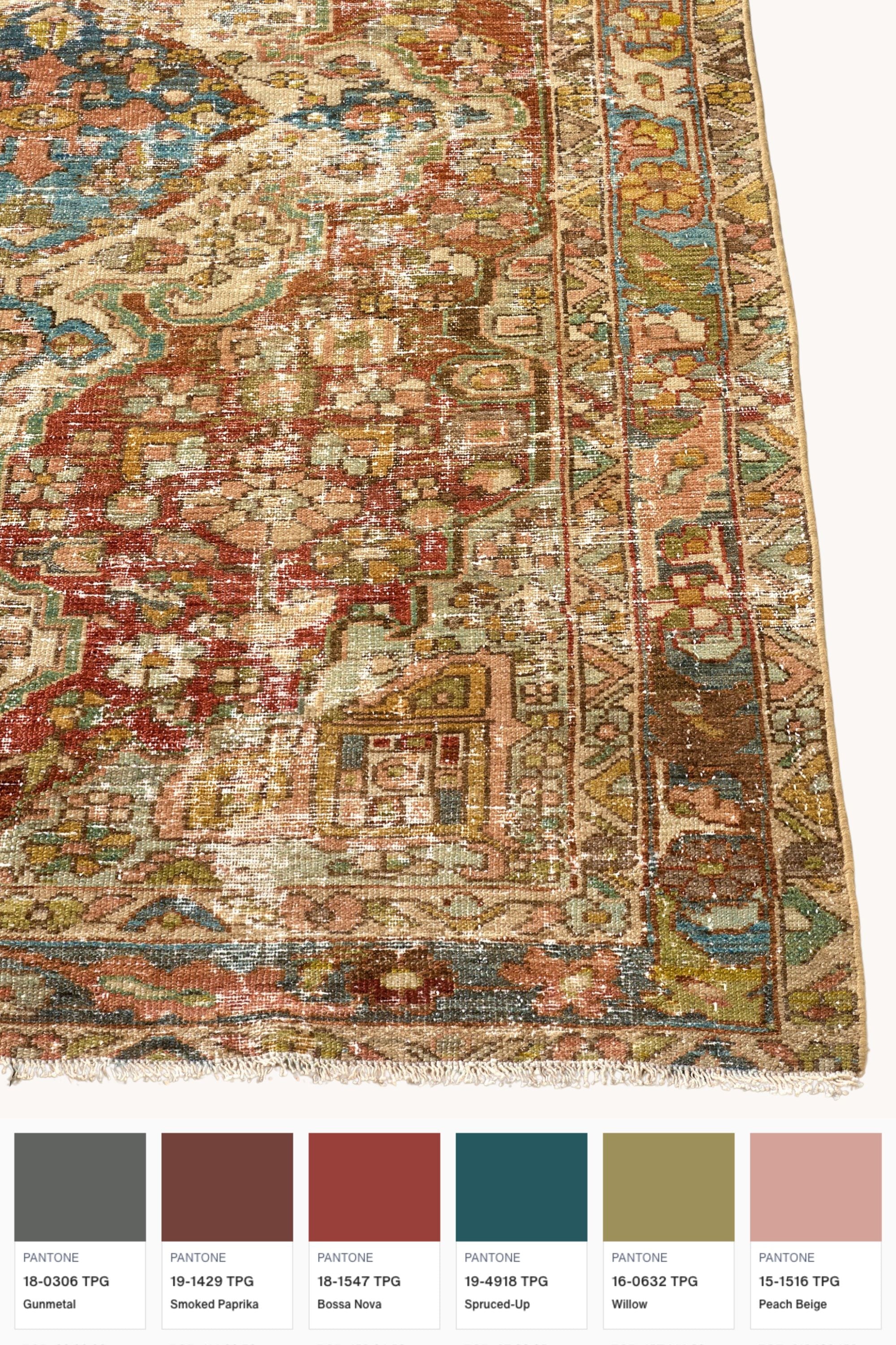 District Loom Vintage Persian Hamadan Scatter Rug Rory