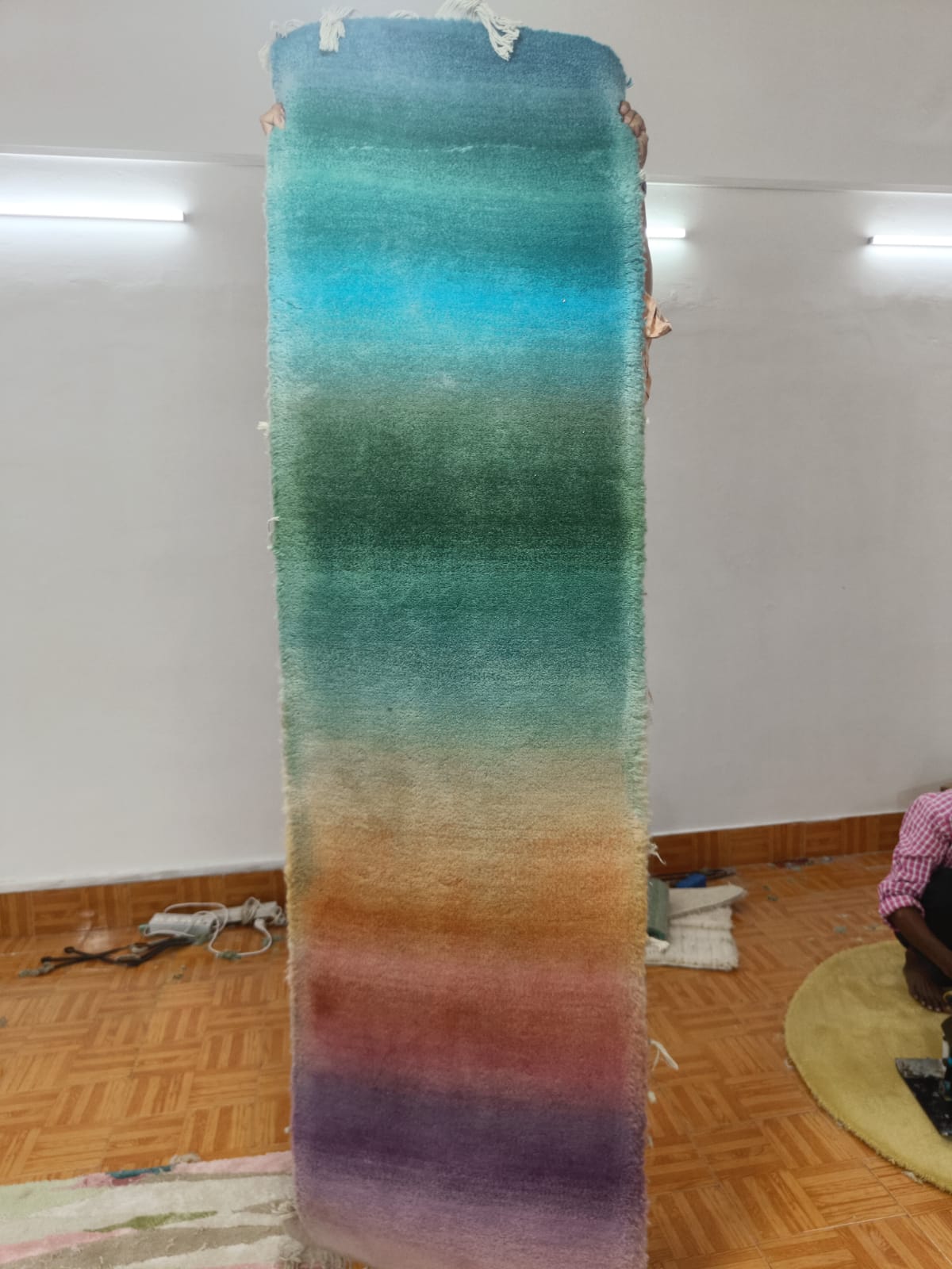 Custom Rainbow Ombre Stair Runner Rug 1: 10