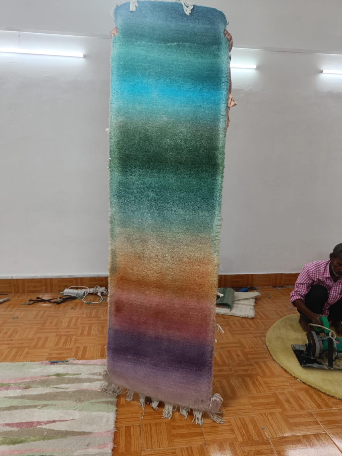 Custom Rainbow Ombre Stair Runner Rug 1: 10