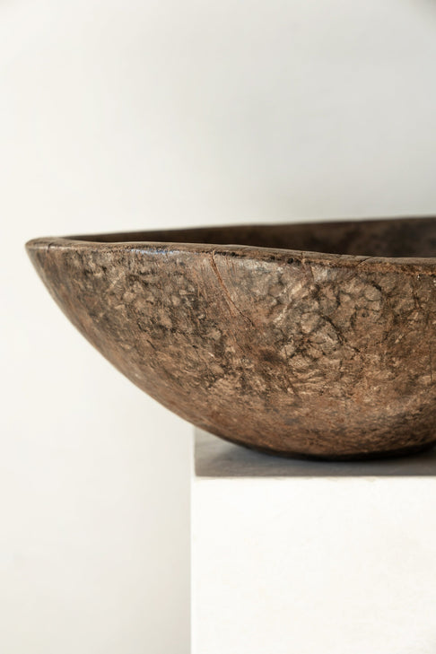 District Loom Decor antique African bowl, hand-carved from Ivory Coast wood