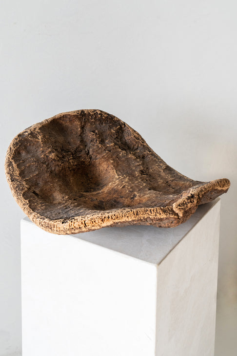District Loom Vintage Petrified Bark Wood Bowl