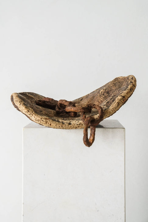District Loom Vintage Petrified Bark Wood Bowl