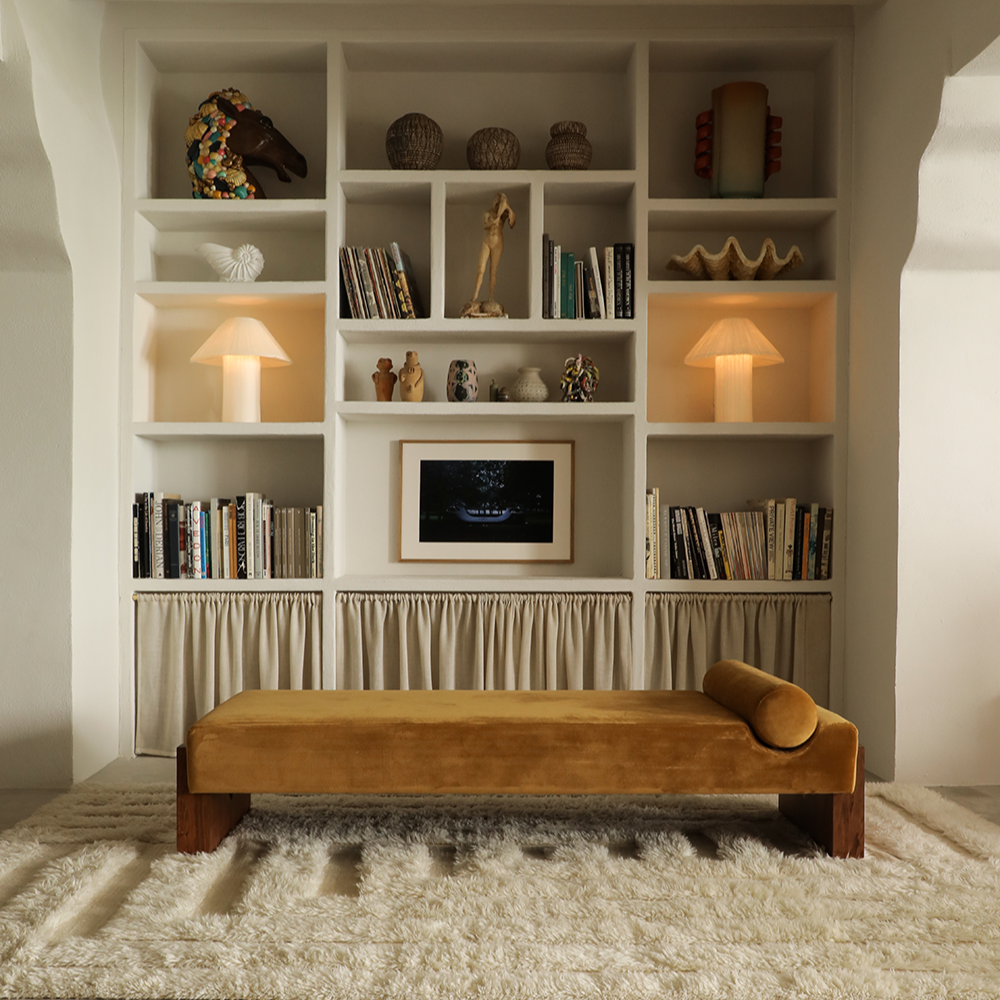 District Loom X Dusty Deco Shaggy Labyrinth White Rug
