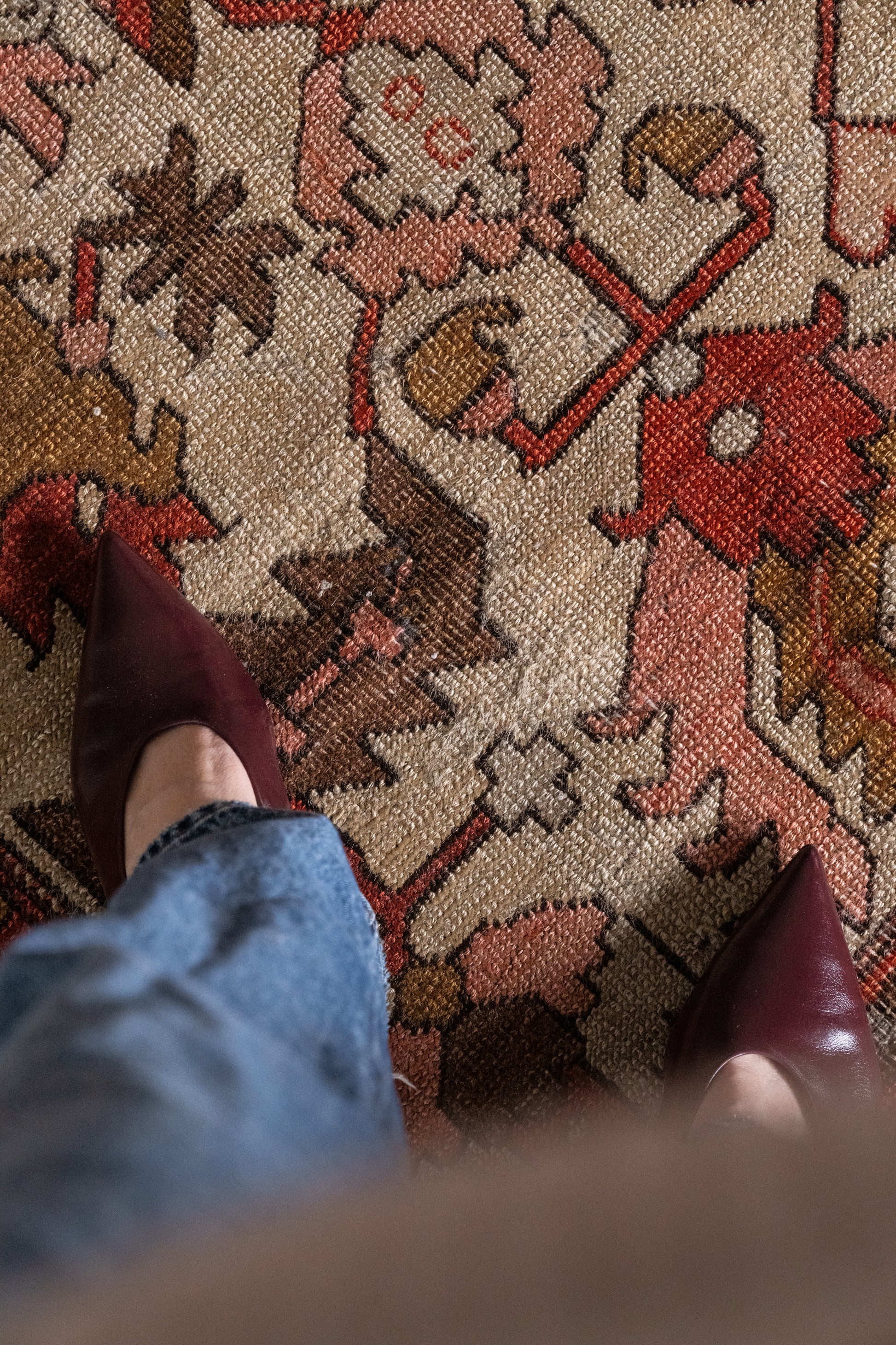 District Loom Vintage Serapi Area Rug Garnet