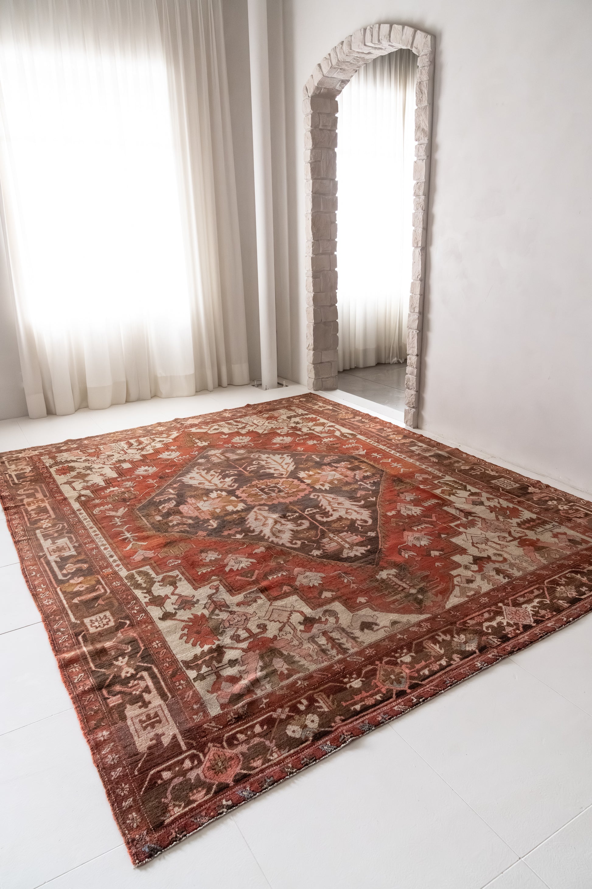 District Loom Vintage Serapi Area Rug Garnet