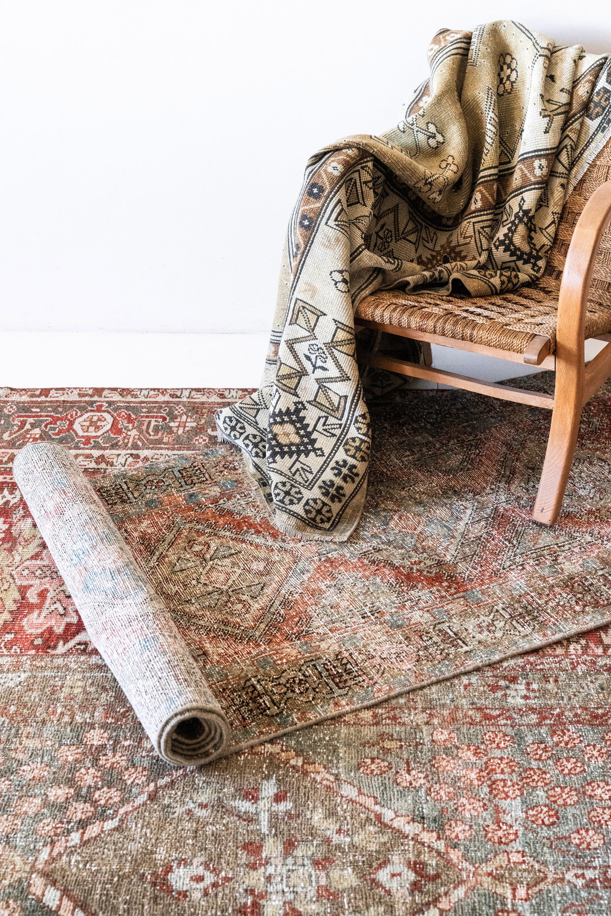 District Loom Vintage Persian Heriz Karaja runner rug Fergus