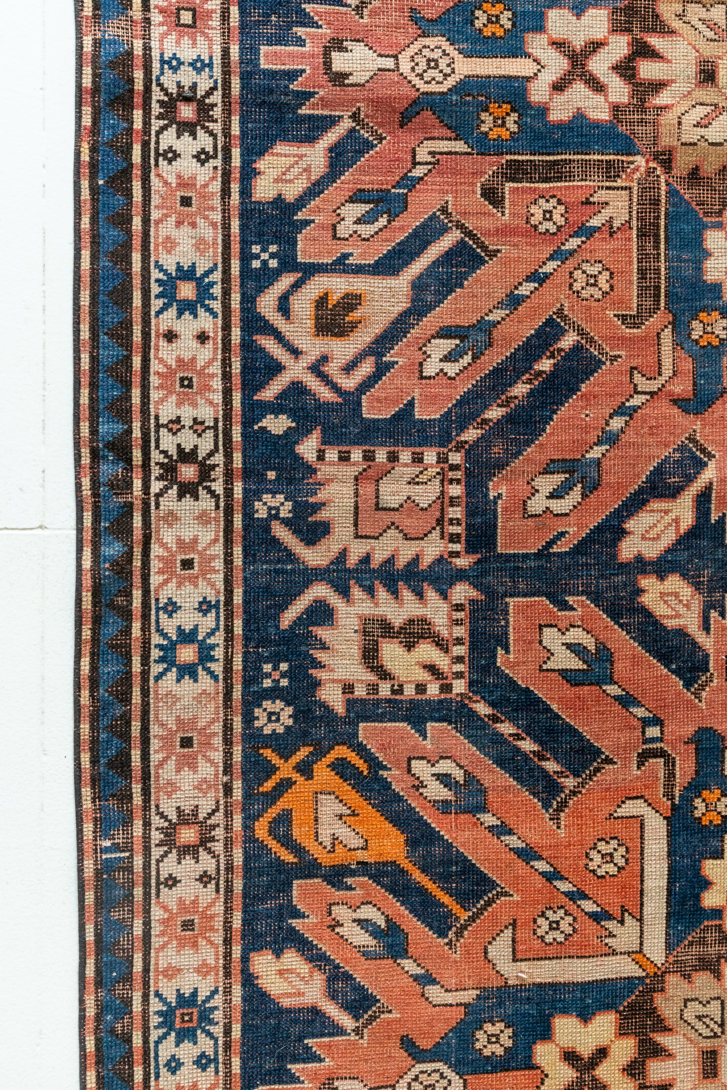 District Loom Antique Caucasian Wide Runner Rug Lowell